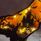 3D Wooden Crow carved with lights ,Wooden Forest Scene,Desktop ornaments,Wall Decoration,Door Decor,Free Engraving