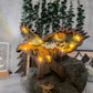 3D Wooden Eagle carved with lights ,Wooden Forest Scene,Desktop ornaments,Wall Decoration,Door Decor,Free Engraving