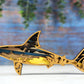 3D Wooden Jaws Shark carved with lights ,Wooden Underwater World Scene,Desktop ornaments,Wall Decoration,Door Decor,Free Engraving